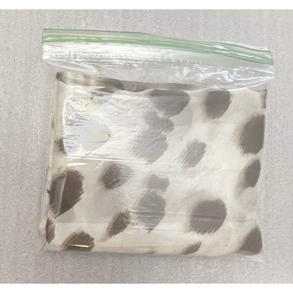 Animal Print Scarf 34"x34" – Ivory & Brown – Made in Italy – Lightweight - Picture 8 of 8